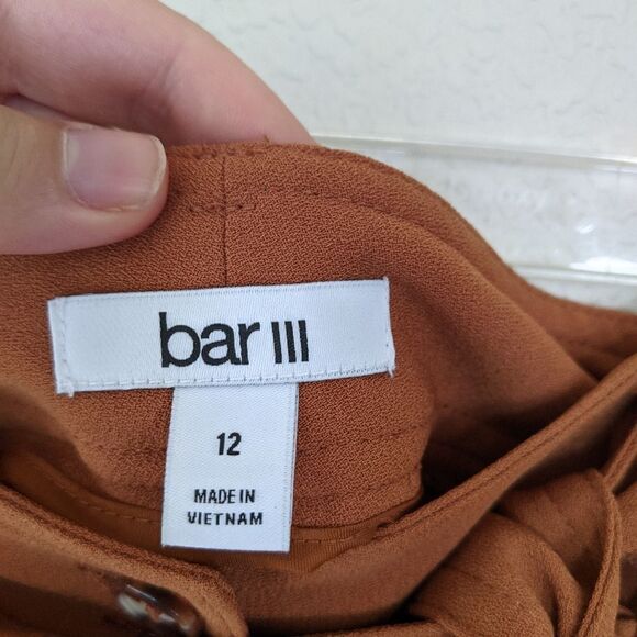 Bar III Orange Paper Bag High Waist Shorts Size 12 - Picture 7 of 9